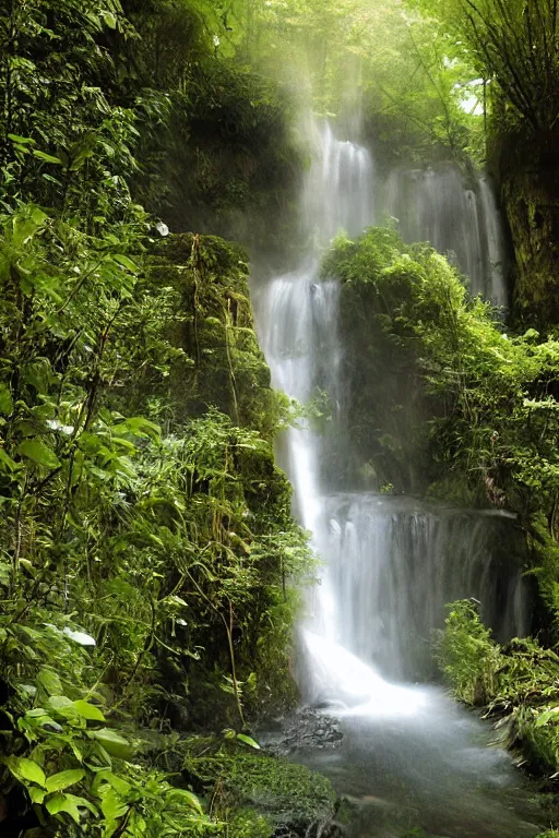 Image similar to biopunk waterfall