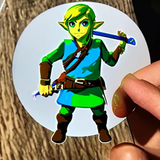 Image similar to sticker of link from breath of the wild