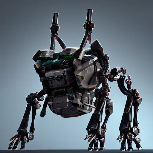 Image similar to hexapod beast, robotic, convex, kitbashing, robot, unreal engine, 4 k