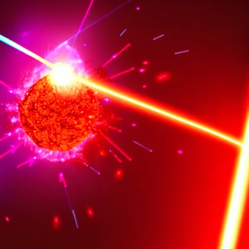 Image similar to a close up shot of a tumor being obliterated by a laser beam