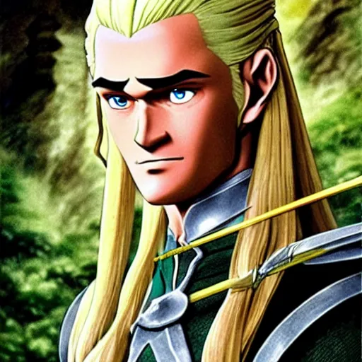 Image similar to legolas from the anime lord of the rings (1986), studio ghibli, very detailed, hyperrealistic