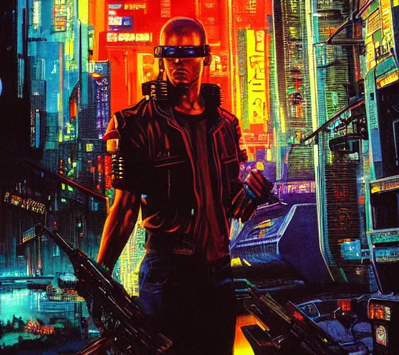 Image similar to a portrait of a cyberpunk epic Friday night firefight, Night City, cyberpunk 2077, very very coherent painting, 1979 OMNI Magazine Cover, street level neo-Tokyo in Cyberpunk 2045 style by Vincent Di Fate by mark arian by artgerm in the style of ((Gustave Dore)), 4k, 8k, HD, trending on artstation