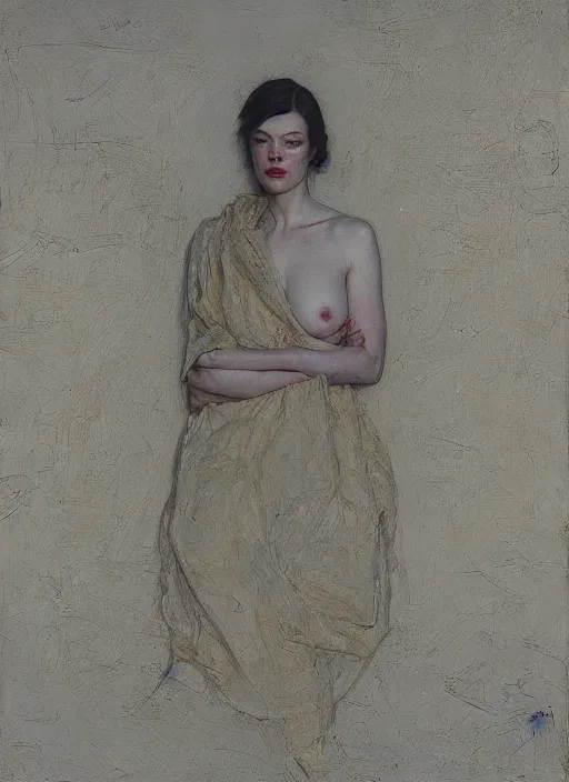 Prompt: stoya by jeremy lipking egon schiele gottfried helnwein