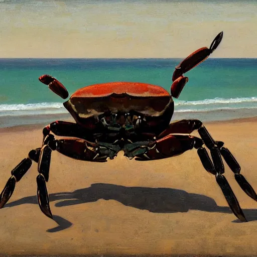 Image similar to A portrait of a mechanical crab on the beach, Henrique Alvim Corrêa, Joan Roig i Soler, ocean, waves, favela