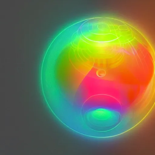 Prompt: creative coding digital illustration of a brightly coloured wobbly blob irradiating its colour in all directions