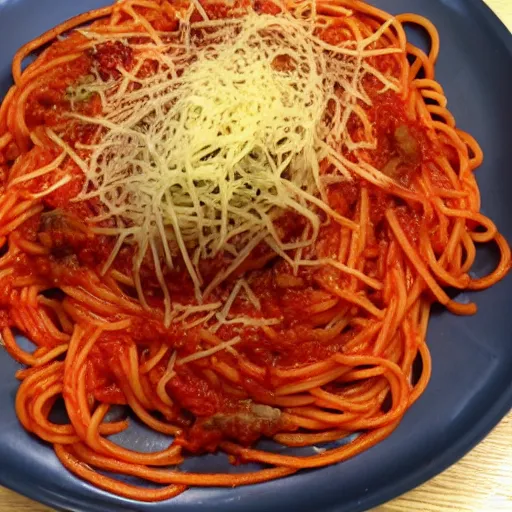 Prompt: Spaghetti and spiders parmigiana
