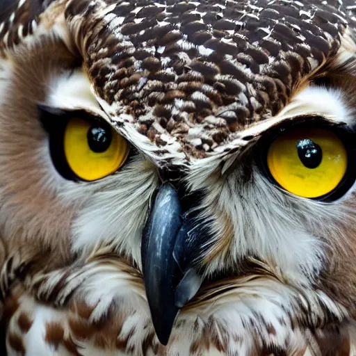 Prompt: an owl taking a selfie