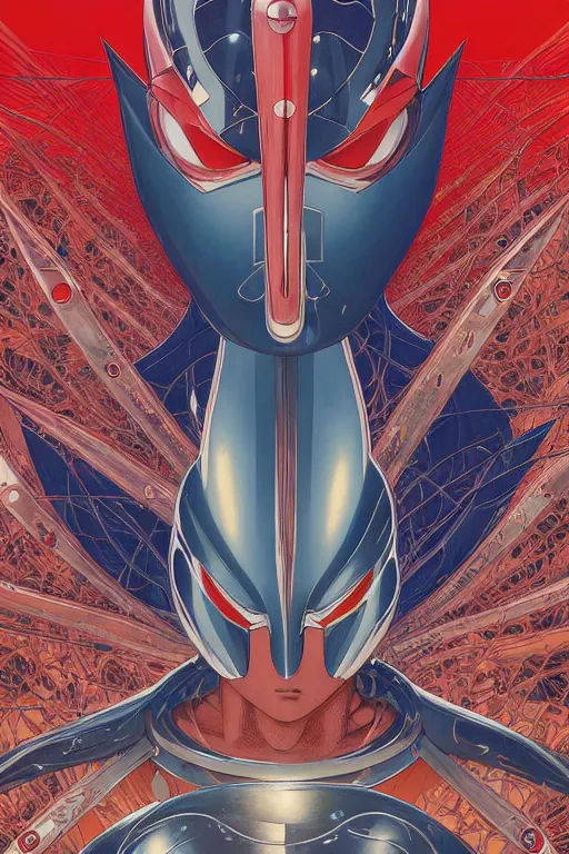 Prompt: poster of ultraman, symmetrical, by yoichi hatakenaka, masamune shirow, josan gonzales and dan mumford, deayami kojima, takato yamamoto, barclay shaw, karol bak, yukito kishiro