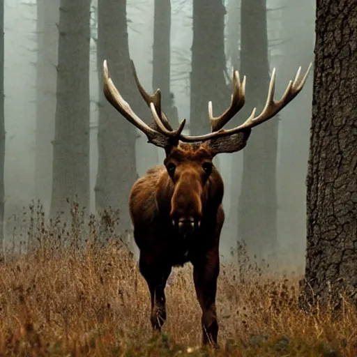Prompt: Christopher Nolan movie about hunting moose