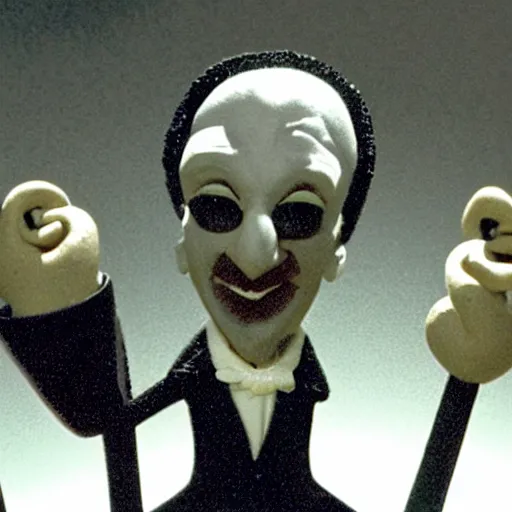 Image similar to Still of Sergio Mattarella in The Nightmare Before Christmas, claymation