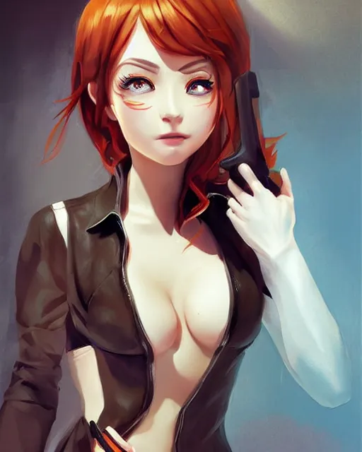 Prompt: portrait Nami the Burglar girl cute-fine-face, pretty face, realistic shaded Perfect face, fine details. Anime. realistic shaded lighting by Ilya Kuvshinov Giuseppe Dangelico Pino and Michael Garmash and Rob Rey, IAMAG premiere, aaaa achievement collection, elegant freckles, fabulous