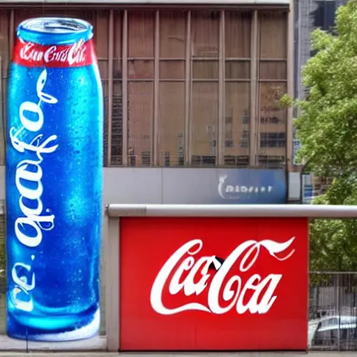 Image similar to blue coca cola ad in the city