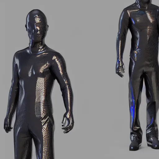 Prompt: a holographic metal manequin, intricate unreal engine 5 creation