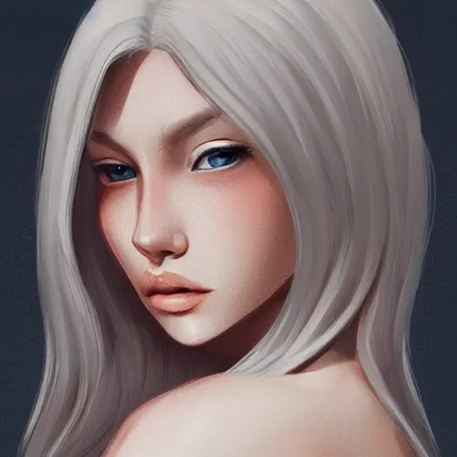 Image similar to a beautiful blonde woman with smooth face and smooth jawline, artstation, digital art, detailed, sharp