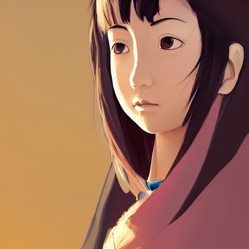 Prompt: Portrait of Haru from Spirited away as an Egyptian prince in the desert, highly detailed, smooth, sharp focus, artstation, illustration, digital art by WLOP