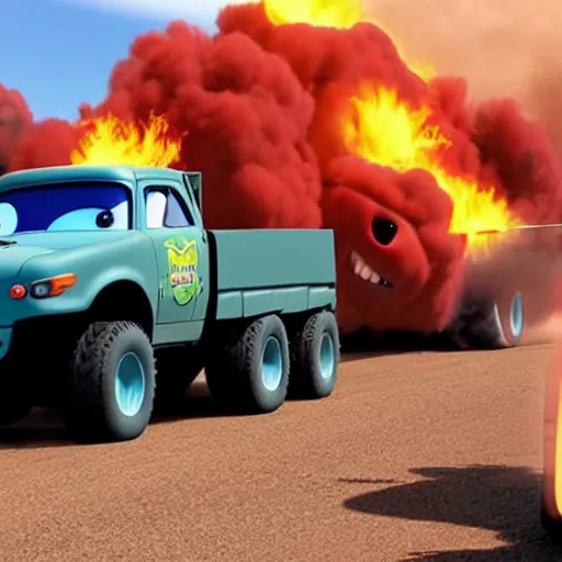 Prompt: HIMARS in Cars Pixar movie