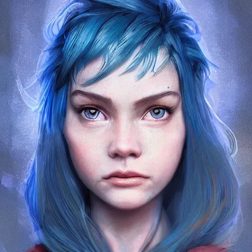 Prompt: Portrait of rugged adult female gnome, D&D fantasy magic, pixie undercut hairstyle, blue thunder lightning magic, blue light, intricate, highly detailed, digital painting, artstation, concept art, sharp focus, from Valerian and the City of a Thousand Planets, in the style of Ruan Jia and Mandy Jurgens and Artgerm and Greg Rutkowski and William-Adolphe Bouguerea