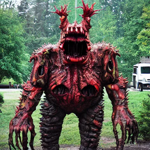 Image similar to kaiju 2 0 1 4 international ic ce - american school bus cyborg swamp beast devours souls in hellswamp