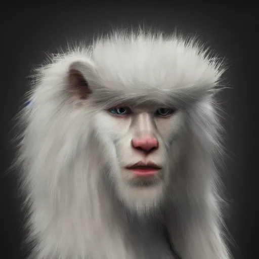 Image similar to portrait of a white panter with a very long fur and wizard hat, fantasy, trending on artstation, heroic pose, illustration, highly detailed, simple, 8k