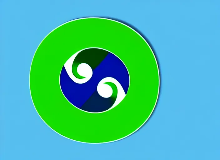 Image similar to A green and blue yin-yang logo