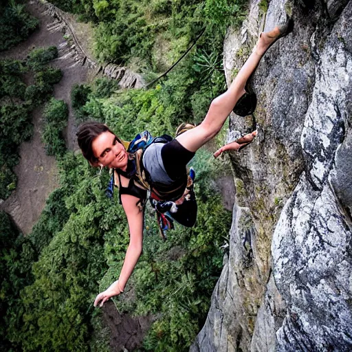 Image similar to lara croft mount climbing, adventure photography