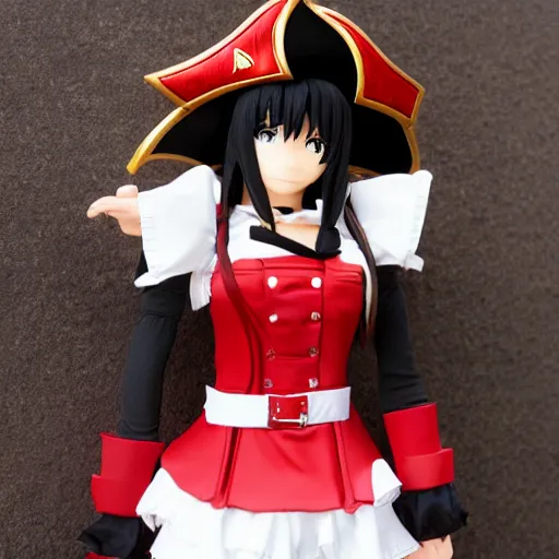 prompthunt: Pirate-hat wearing Houshou Marine. Hololive character. Anime  girl, 宝鐘マリン. Red pirate outfit and black pirate tricorn. brickred outfit  colorscheme. Full body anime. Her name is Houshou Marine. Anime cute face