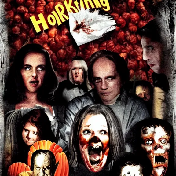 Image similar to a horror movie poster about Thanksgiving