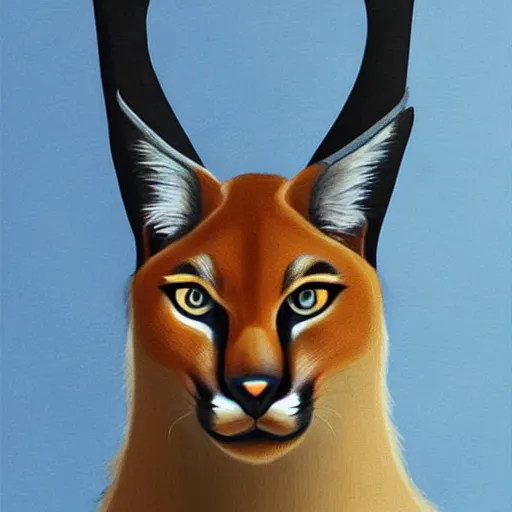 Image similar to caracal in toga, art by guillermo lorca garcia