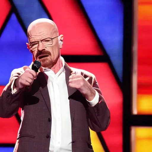 Image similar to walter white singing on america's got talent