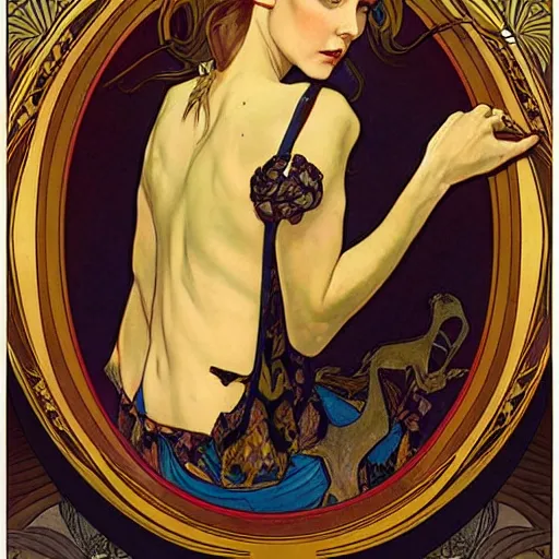 Image similar to an art nouveau painting in the style of mort kunstler, and in the style of charlie bowater, and in the style of alphonse mucha. floral patterns. gold leaf. symmetry, smooth, sharp focus, semi - realism, intricate detail.