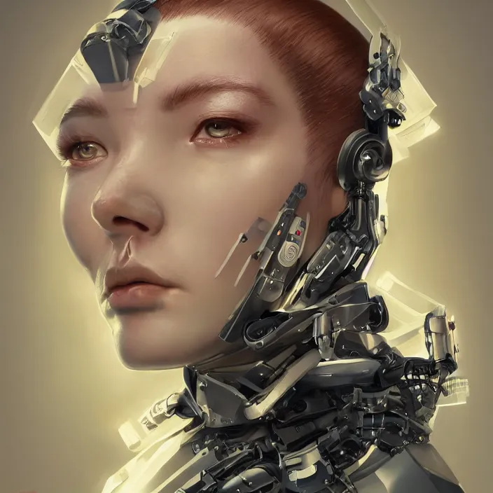 Image similar to symmetrical bjork cyborg - by tom bagshaw, by ilya kuvshinov, rtx rendering, octane render 1 2 8 k, maya, extreme high intricate details by wlop, digital anime art by ross tran, medium shot, close up shot, composition by sana takeda, dramatic lighting by greg rutkowski, 8 k, trending on artstation