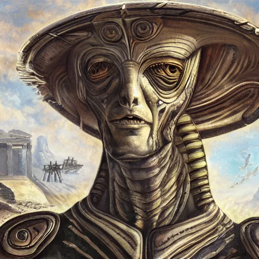 Prompt: alien invasion Ancient Greece, UFOs, oil on canvas, portrait, intricate, 8k highly professionally detailed, HDR, CGsociety