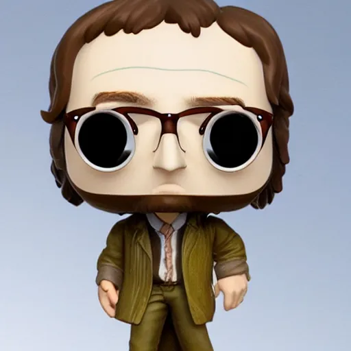 Image similar to john Lennon as a funko pop head, HD, high resolution, hyper realistic, 4k, intricate detail