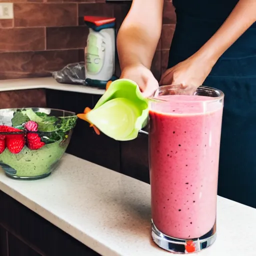 Prompt: my girlfriend making me a smoothie