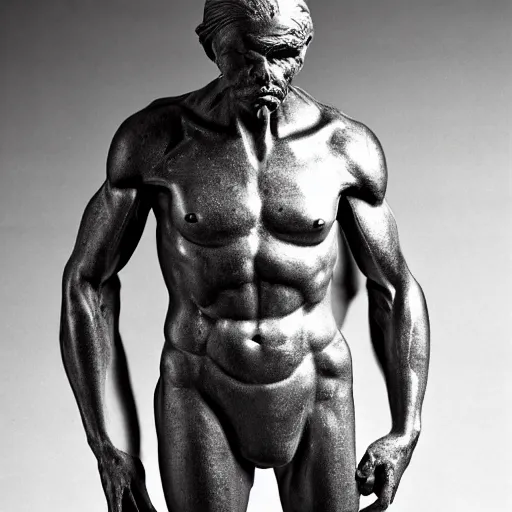 Prompt: an ultra detailed sculpture of a strong finnish man shot in professional photography studio by robert maplethorpe H 450