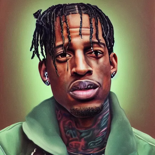 Image similar to Travis Scott by Brittany Myers, trending on ArtStation, detalied, 8K