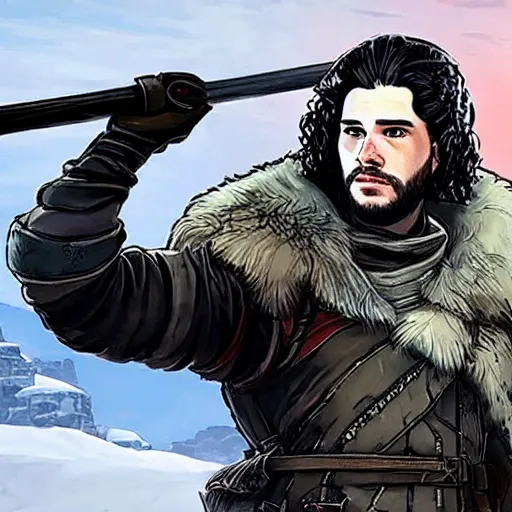 Image similar to jon snow as a character in apex legends