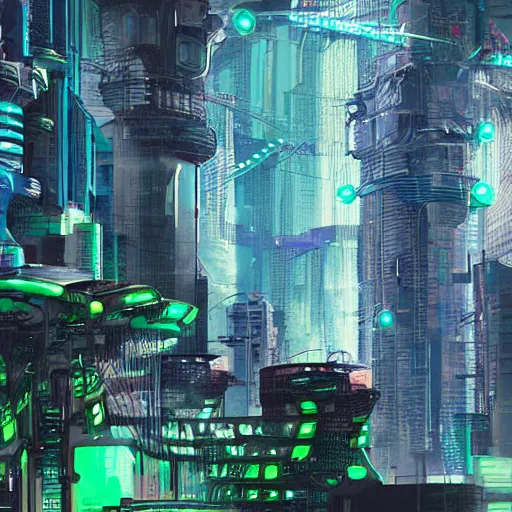 Prompt: cyberpunk future powerplants