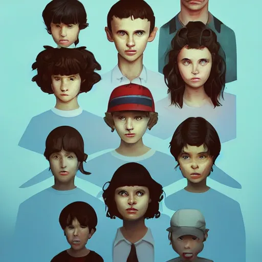 Image similar to face icon stylized minimalist stranger things, loftis, cory behance hd by jesper ejsing, by rhads, makoto shinkai and lois van baarle, ilya kuvshinov, rossdraws global illumination