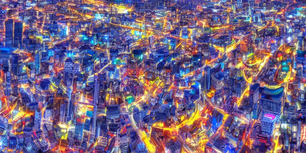 Prompt: hd anime city, 4 k, stunning, full hd wallpaper