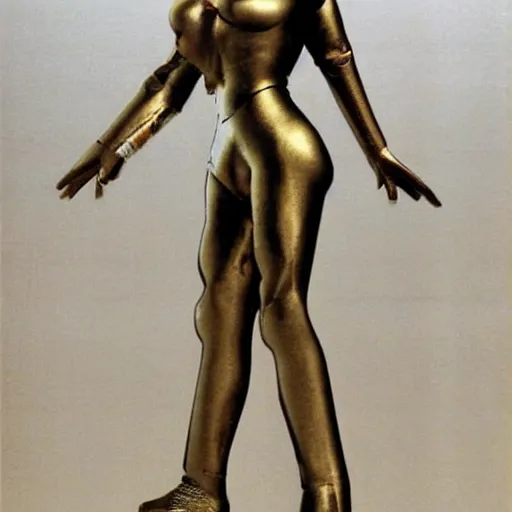 Prompt: beautiful Asian female cyborg with ultra realistic body sculpted by Richard Serra in Mars