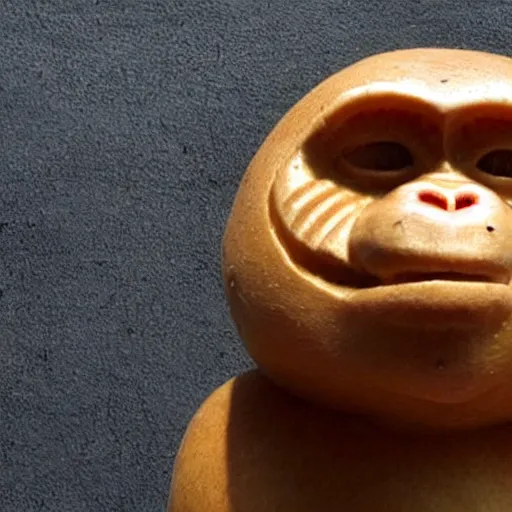 Image similar to a monkey carved in a potato