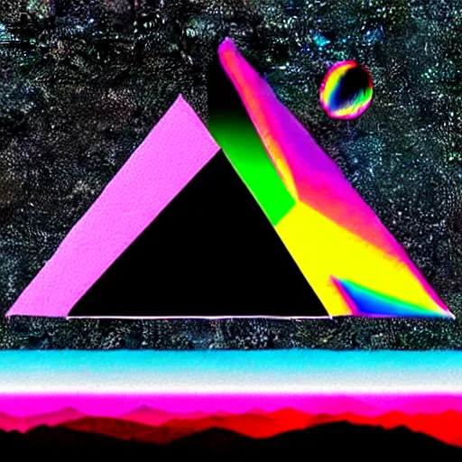 Image similar to pink floyd dark side of the moon, album cover, music 🎶, digital art