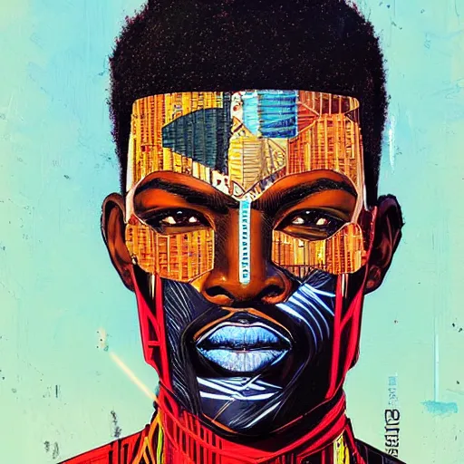 portrait of a zulu male android, by MARVEL comics and | Stable ...