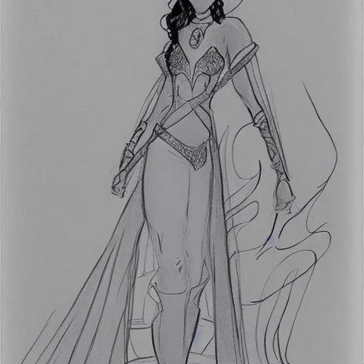 Image similar to milt kahl sketch of victoria justice as princess padme from star wars episode 3