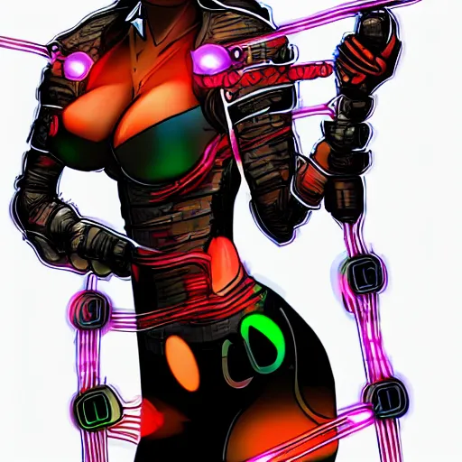 Image similar to 🐐 🔥 cyberpunk lady