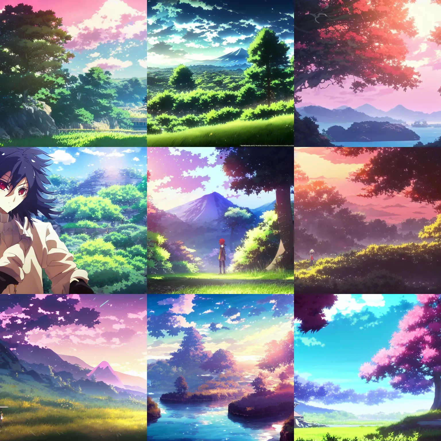 Prompt: A beautiful landscape from an anime 'Demon Slayer', sharp, beautiful, wallpaper 4K, ufotable, Kyoto Animation, pixiv, official media