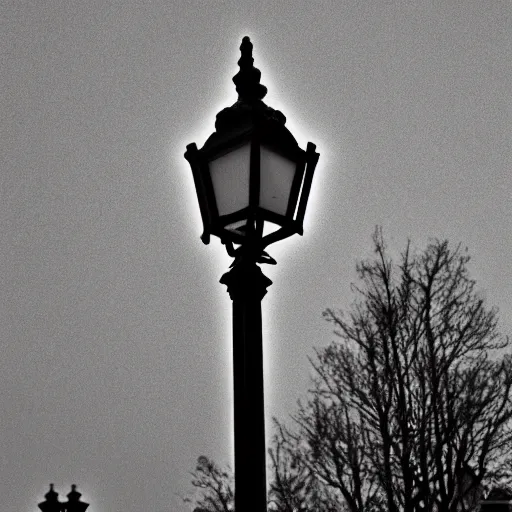 Image similar to a lamp - post, award winning black and white photography