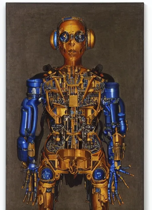 Image similar to cybernetic exoskeleton by Jan van Eyck