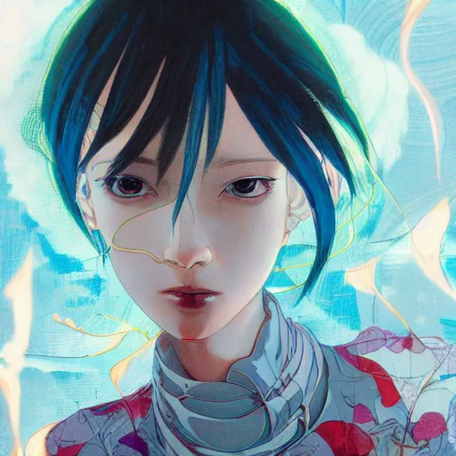 Image similar to prompt : fashion tv character portrait soft light painted by james jean and katsuhiro otomo and erik jones, inspired by akira anime, smooth face feature, intricate oil painting, high detail illustration, sharp high detail, manga and anime 1 9 9 9